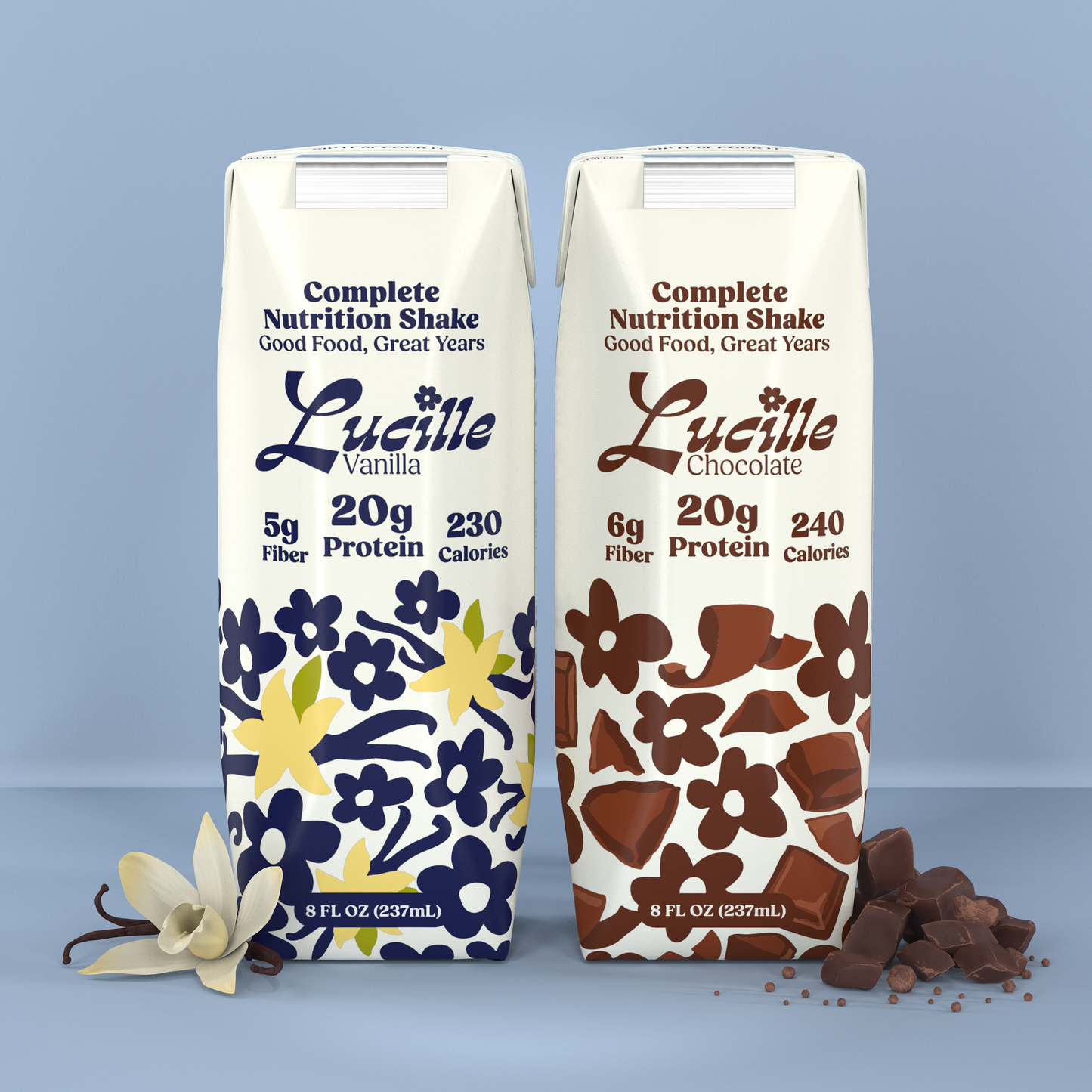 Lucille Complete Nutrition Shakes, Vanilla and Chocolate