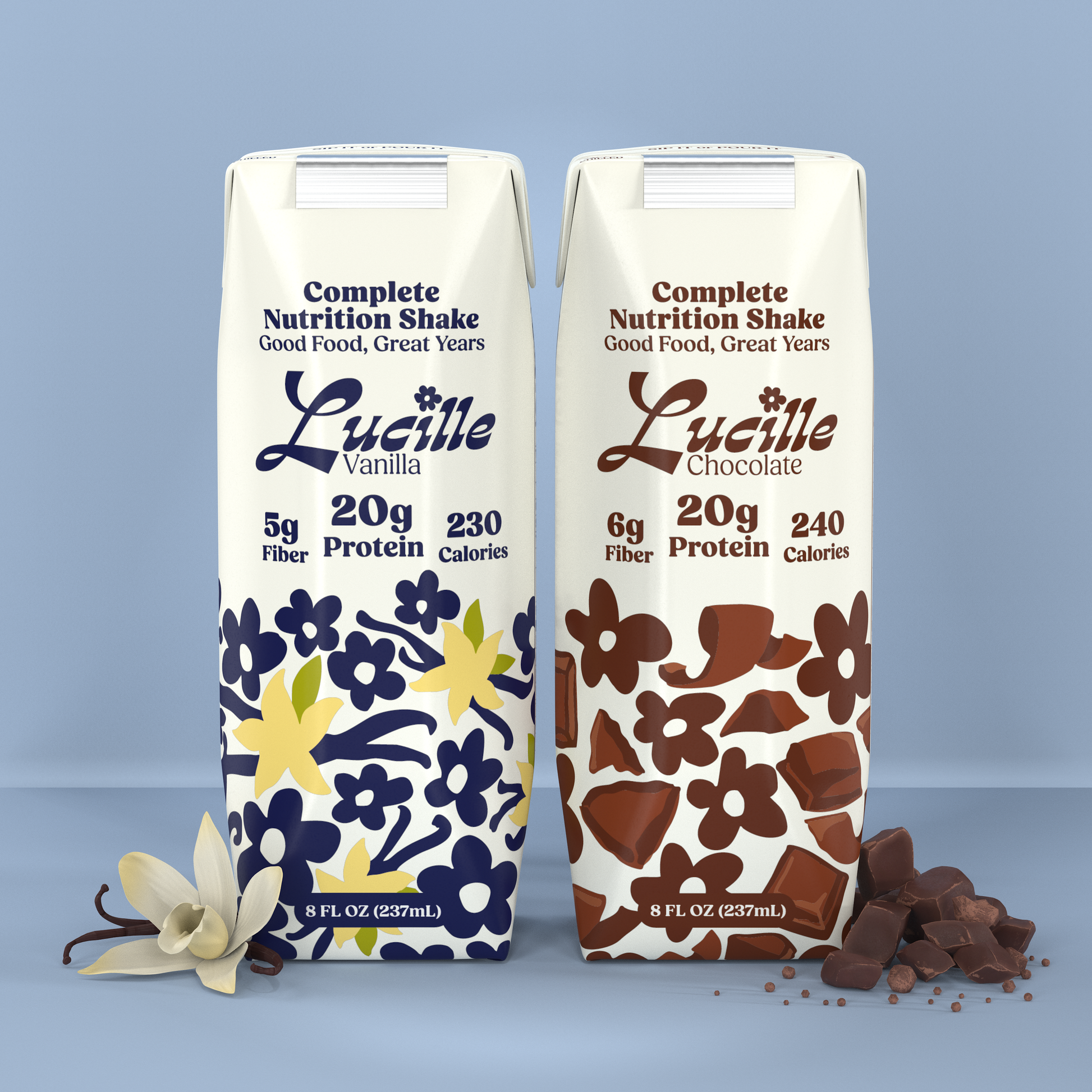 Lucille Complete Nutrition Shakes, Vanilla and Chocolate