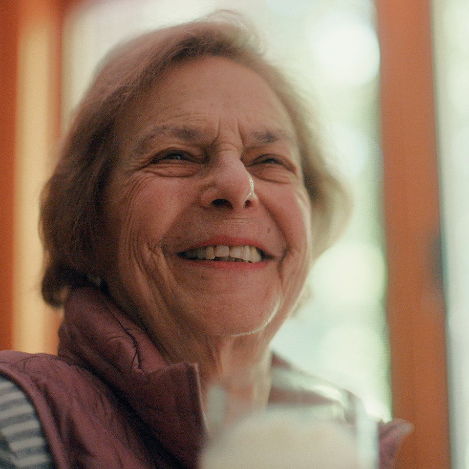 Lucille enjoying her clean, high protein Chocolate Nutrition Shake